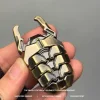 Titanium Alloy EDC Decompression Toy Mecha Beetle Press Push Card Artifact Magnetic Coin Toy Pendant