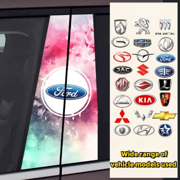 Car B-pillar Decorative Sticker B Center Pillar Protective Film(2PCS)