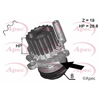 Water Pump fits AUDI A1 8X 1.6D 2.0D 10 to 15 Coolant 03L121011 03L121011C Apec Parts