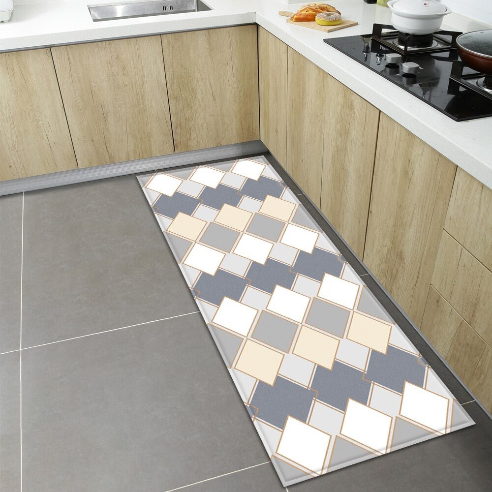 Modern Kitchen Mat Home Entrance Doormat Hallway Bathroom Anti-Slip Long Rug Bedroom Living Room Balcony Floor Decoration Carpet