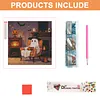 Kits de peinture en diamant &agrave; la t&ecirc;te de feu Halloween fant&ocirc;me 5d &agrave; la maison, perceuse carr&eacute;e compl&egrave;te, pour adultes, d&eacute;butants, d&eacute;coration int&eacute;rieure, peintures de diamants, art de pierres pr&eacute;cieuses 35x35cm