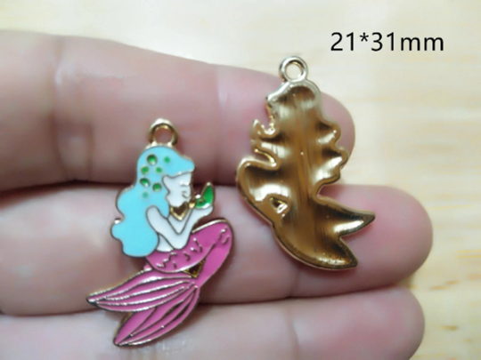 Wholesale 10 30 Metal Mermaid Charms,Lovely Mermaid Tail Charm Pendant for Necklace Bracelet Fashion Jewelry Makings DIY 21*31 mm