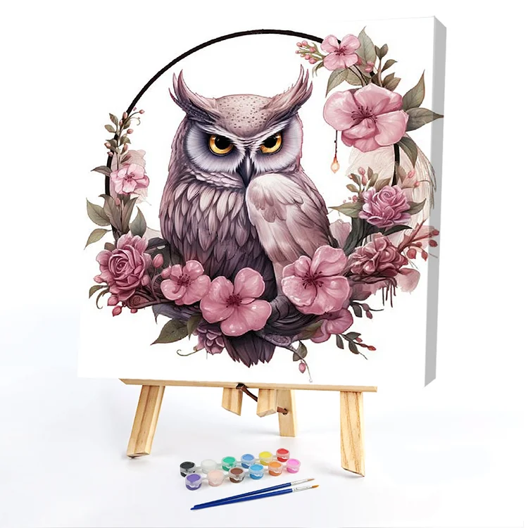 Oil Paint By Numbers - Watercolor Owl - 40*40CM