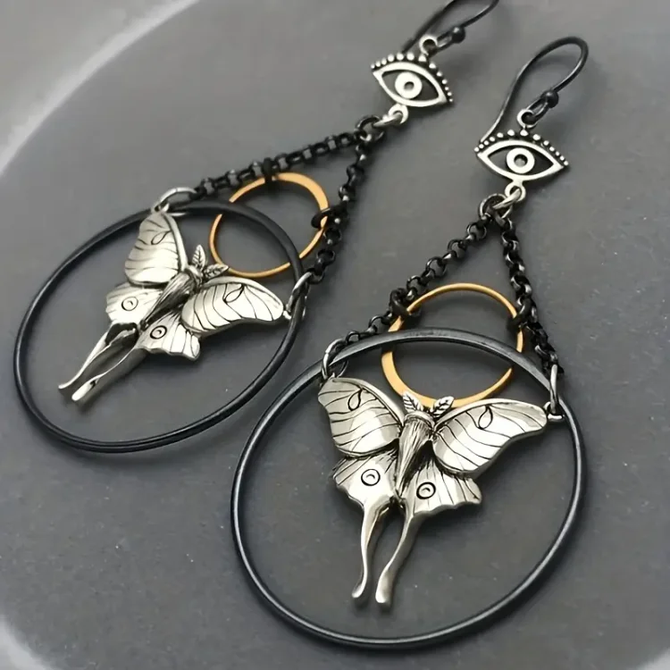Vintage Round Hollow Butterfly Earrings