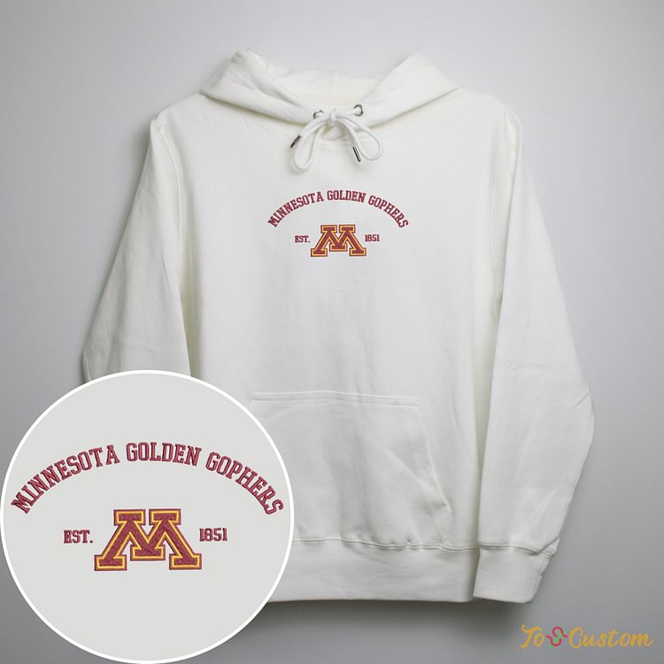 TOSCUSTOM™ NCAA Vintage University Minnesota Golden Gophers Embroidered Sweatshirts