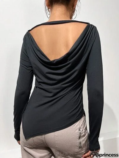 Cutout Long Sleeve T-Shirt