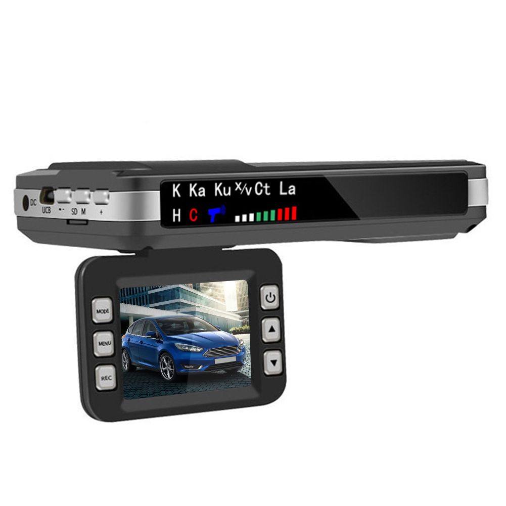

2 in 1 Car Dashboard Camera English Russian Voice Radar Detector X K CT La, 501 Original
