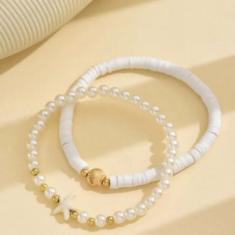Five-pointed Star Pearl Twin Anklet