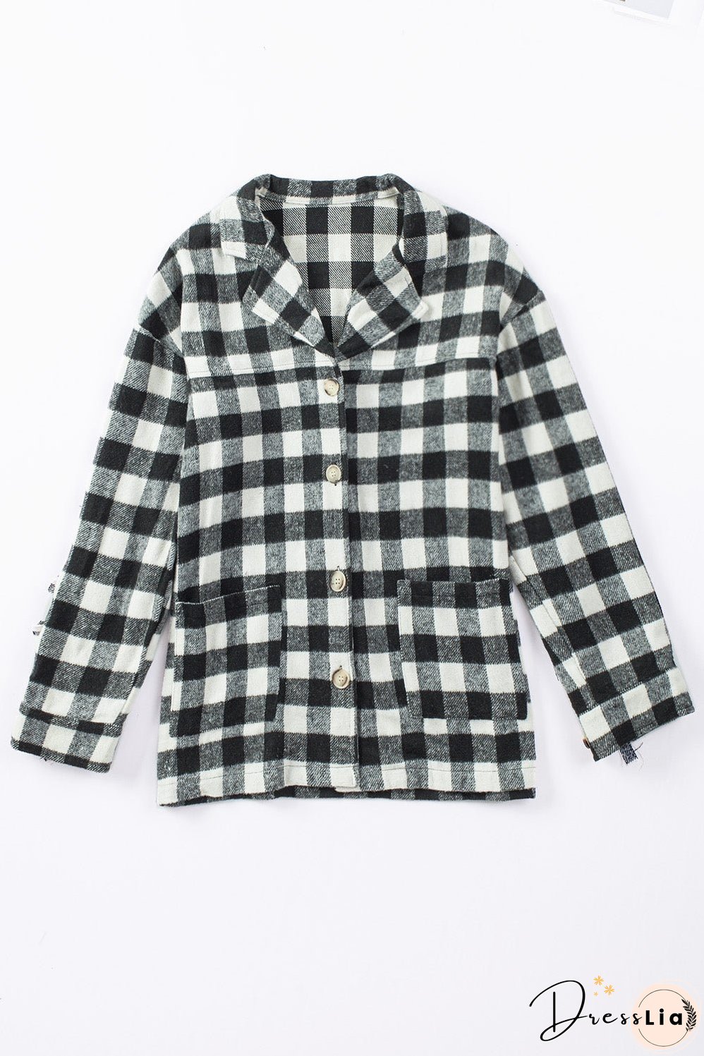 Fringed Plaid Print Shacket