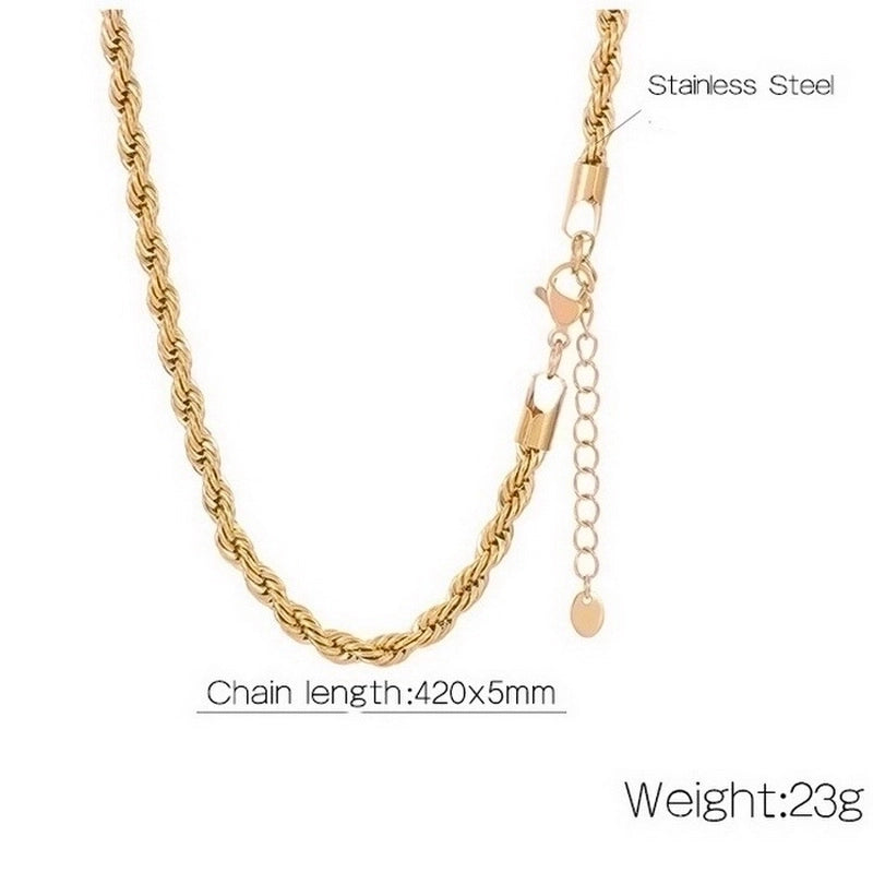 Casual Minimalist Solid Color 304 Stainless Steel 18K Gold Plated Plating Stainless Steel Necklaces