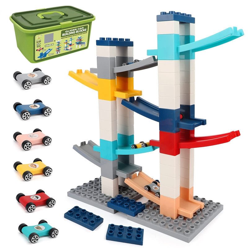 Car Ramp Toy with Classic Big Building Blocks Creative DIY Building Bricks Compatible