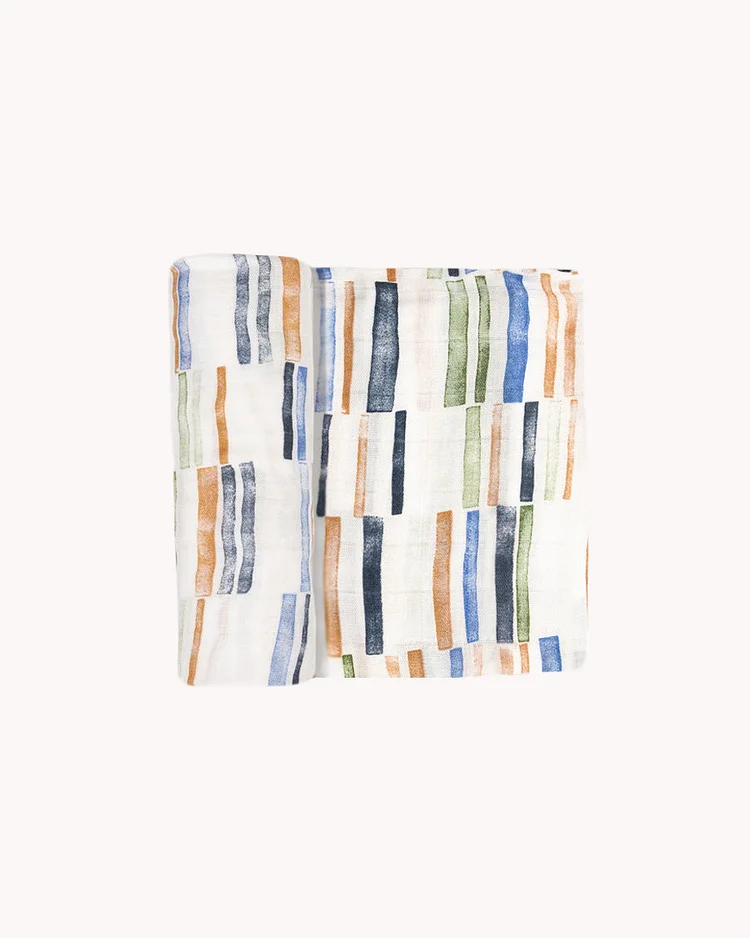 Deluxe Muslin Swaddle Blanket - Weston Stripe