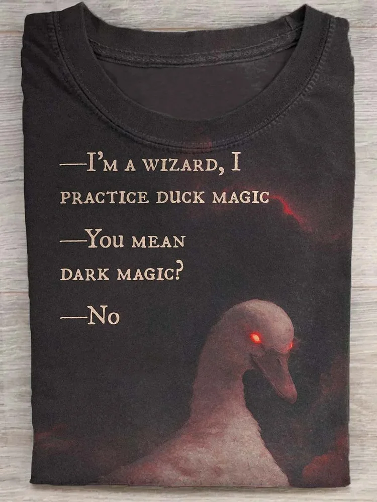 Teecade Teecade Duck Wizard Art Print T-shirt