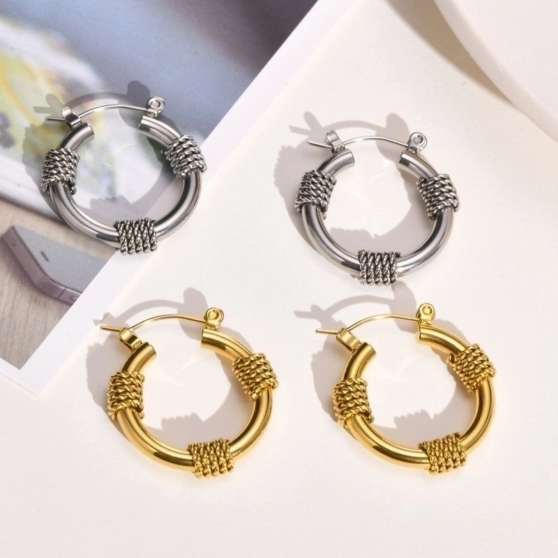 1 Pair Fashion Geometric Plating 201 Stainless Steel Stainless Steel Earrings