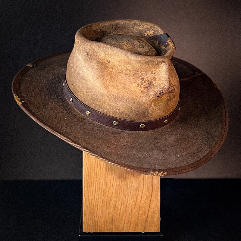 Vintage Rivet Strap Wool Felt Hat/Handmade Hat