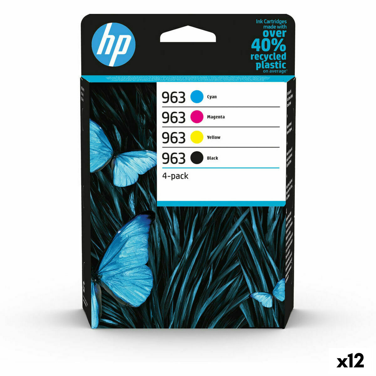 Original Ink Cartridge HP OFFICEJET PRO 9000 SERIES - N&ordm; 963 Yellow Multicolour (12 Units)