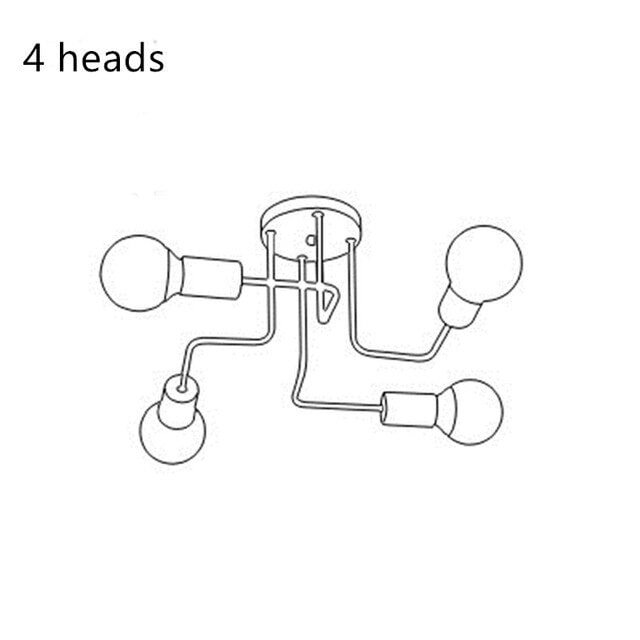 LED Pendant Lights Modern Pendant Lamps Hanging Vintage Multiple Rod Wrought Iron Lighting Ceilin Fixtures E27 Bulb Living Room