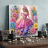 Framed Diamond Painting - Special Shaped - Girl (25x25cm)