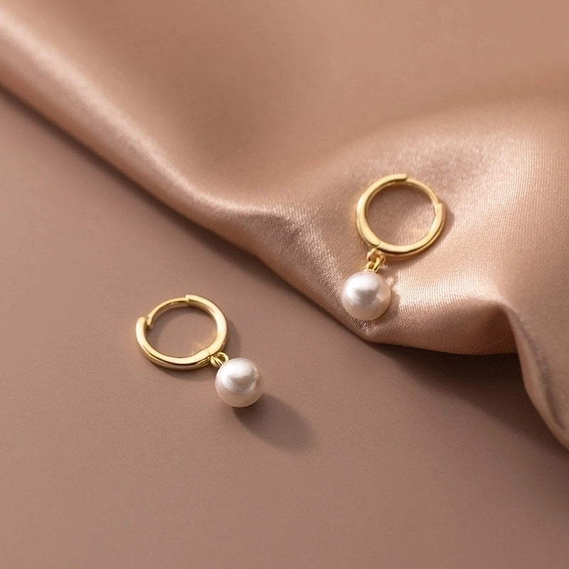 1 Pair Lady Classic Style Round Plating 304 Stainless Steel 18K Gold Plated Drop Earrings