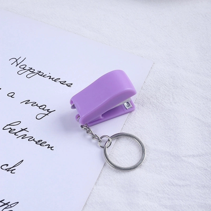 Cute Cartoon Macaron Color Student Creativity Mini Stapler Keychain