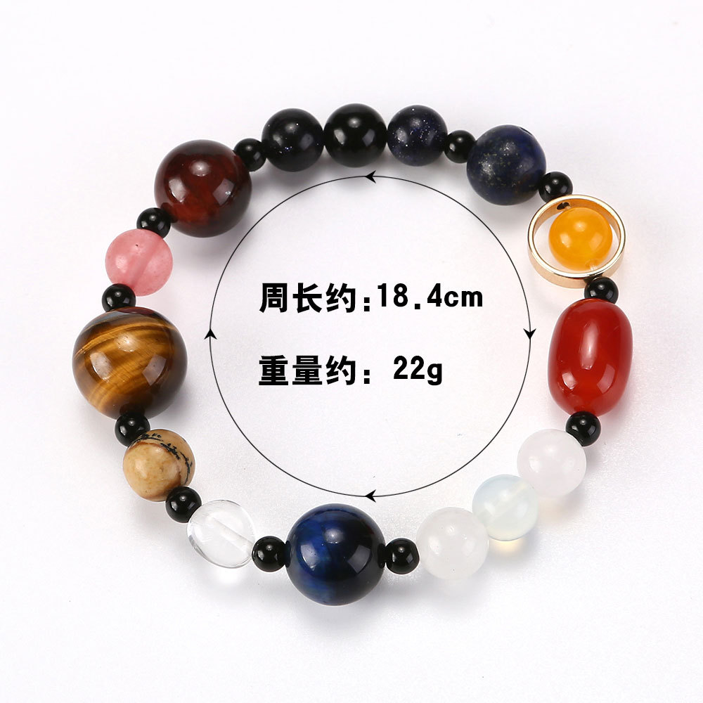 Cosmic Solar System Volcanic Stone Eight Planets Star Bracelet