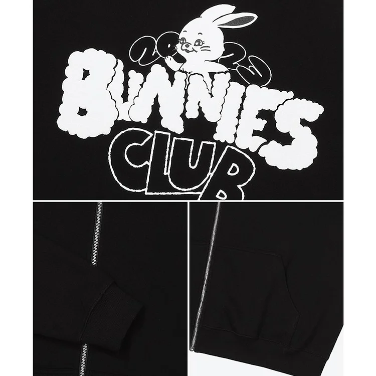 NewJeans Bunnies club Black Hoodie パーカーお値段変更致しました