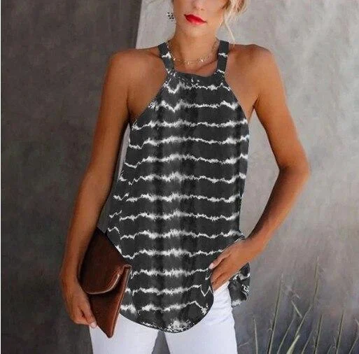 Camis Vest Women Summer Sleeveless Loose Tops Female Polyester Blended Causal Fashion Print Street Thin Camis Lugentolo