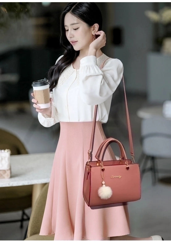 Women’s Large All Seasons Pu Leather Letter Solid Color Elegant Classic Style Square Zipper Square Bag