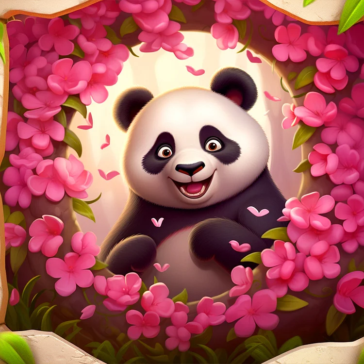 Picture Frame Animal Panda 30*30CM (Canvas) Full Round Drill Diamond Painting gbfke