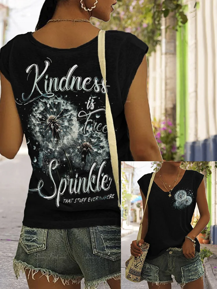 Dandelion Kindness Is Free Sprinkle That Stuff Everywhere Tank Top