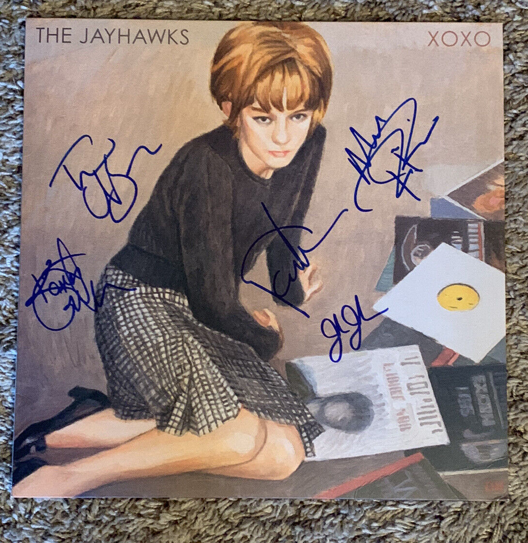 THE JAYHAWKS FULL BAND SIGNED LP VINYL RECORD ALBUM XOXO GARY LOURIS COA