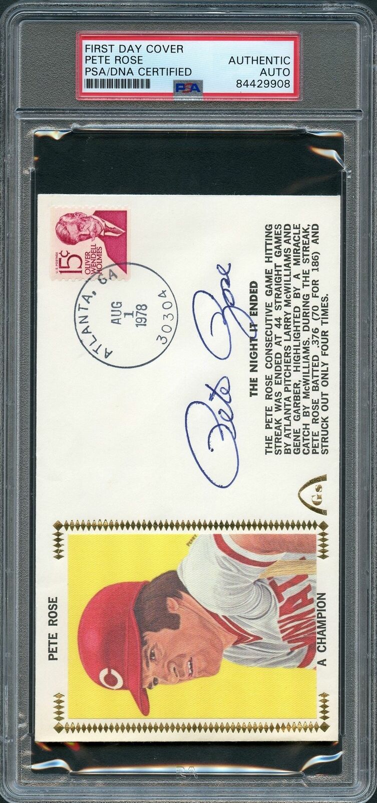 Pete Rose Signed 1978 First Day Cover PSA/DNA Cincinnati Reds Autographed Slabbe