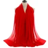 Plain Color Soft Chiffon Long Gauze Shawl Women Hijab