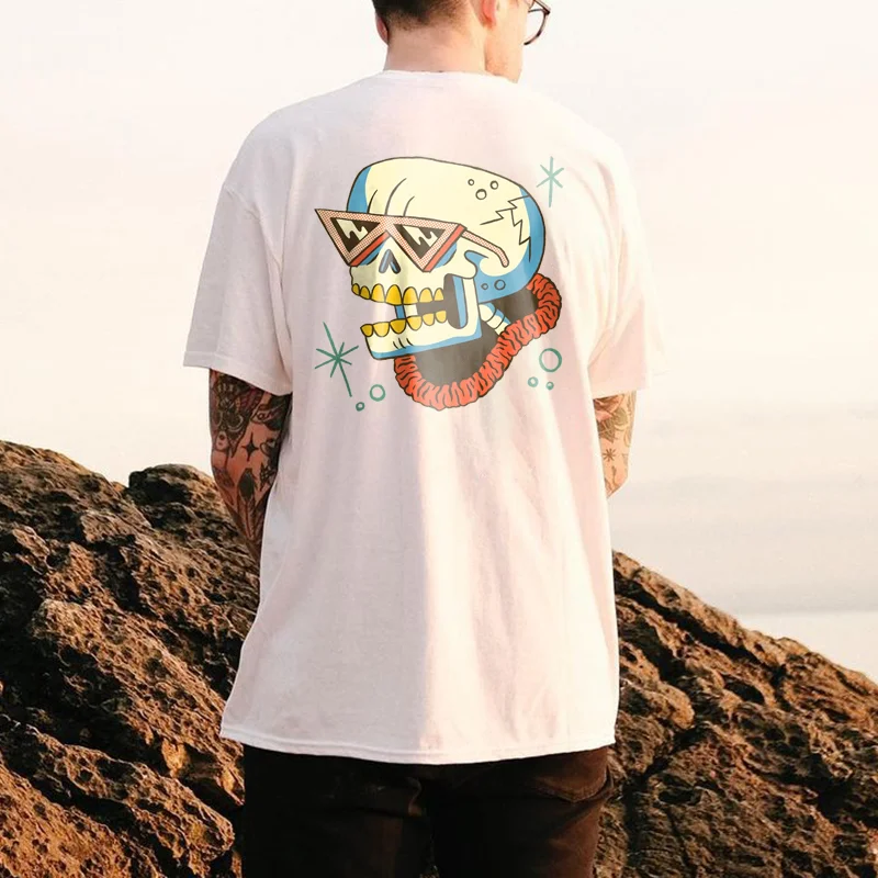 Skull print men's t-shirt designer - Krazyskull
