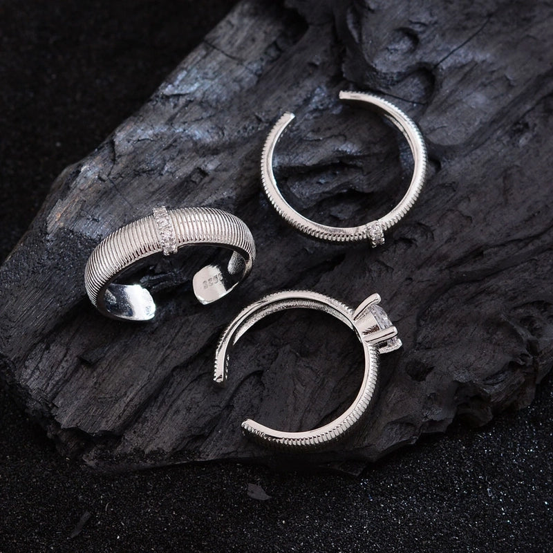 Elegant Hip-Hop Streetwear Geometric Copper Women’s Open Rings