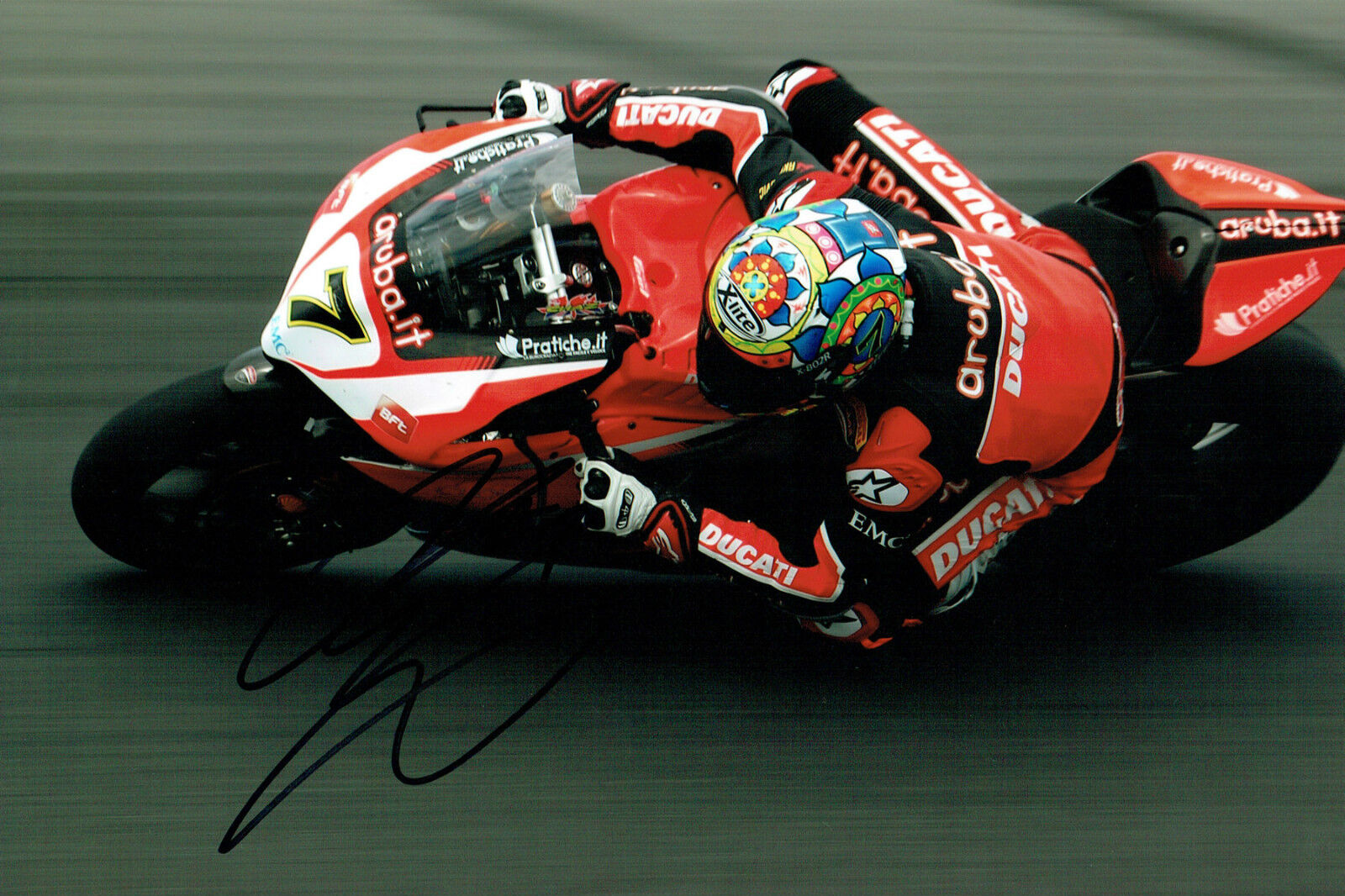 Chaz DAVIES SIGNED Autograph 12x8 2015 Season Ducati WSBK Photo Poster painting AFTAL COA