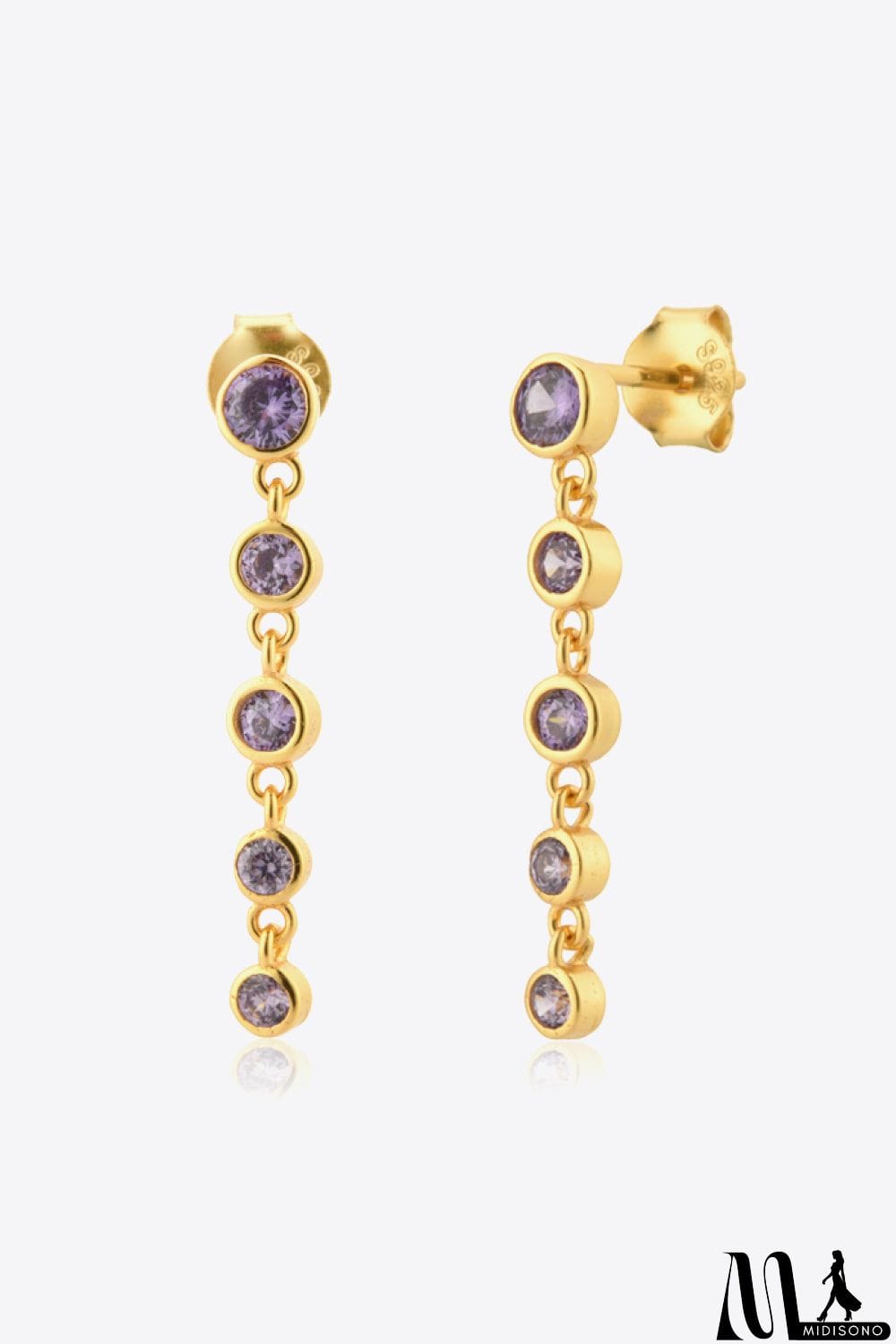 MidiSono - Inlaid Zircon 925 Sterling Silver Earrings