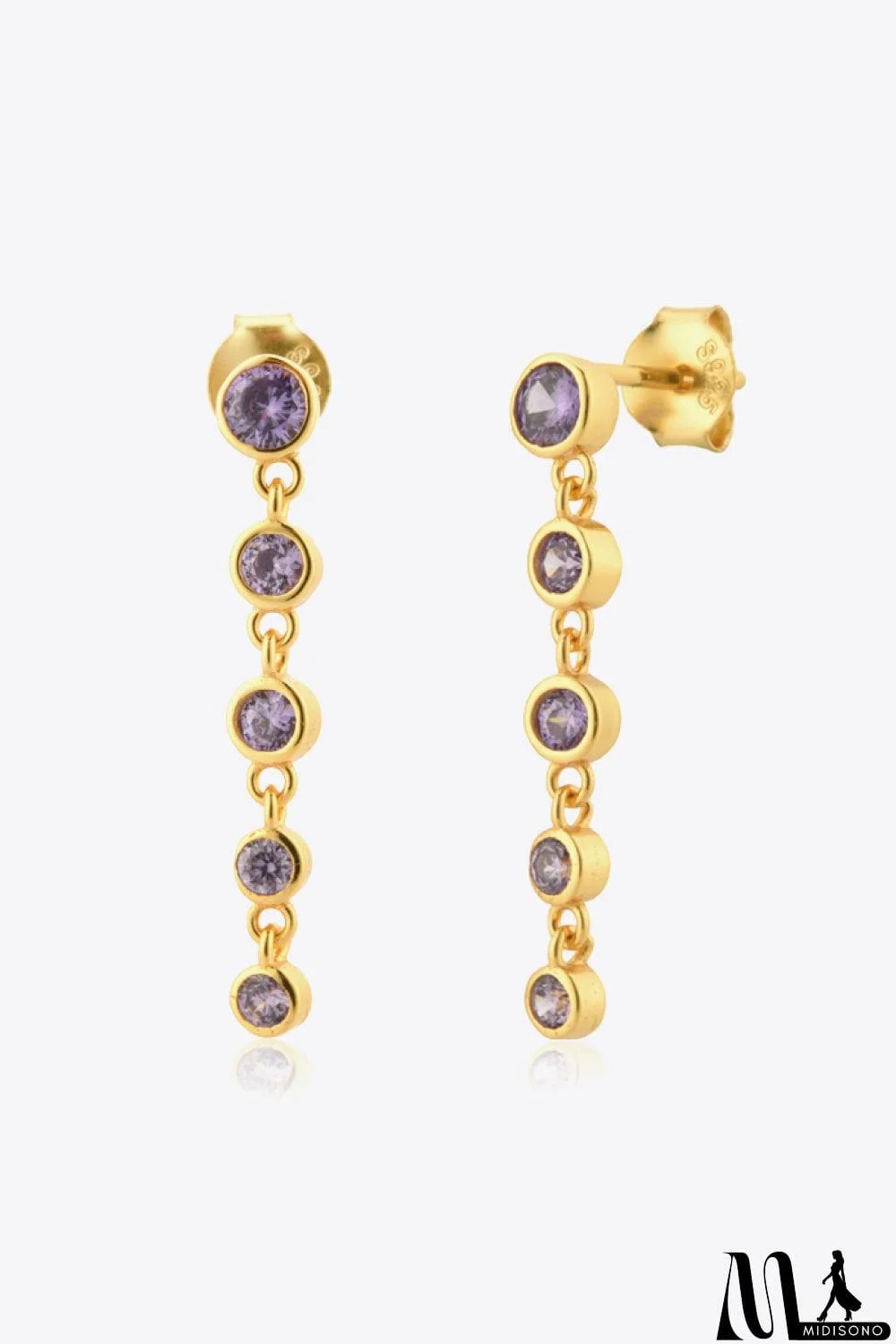 MidiSono - Inlaid Zircon 925 Sterling Silver Earrings