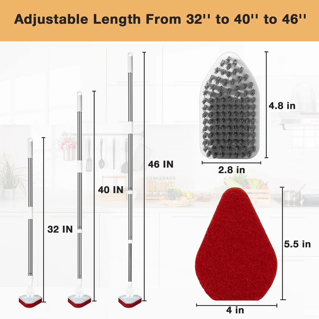 Shower Cleaning Scrub Brush with Long Handle