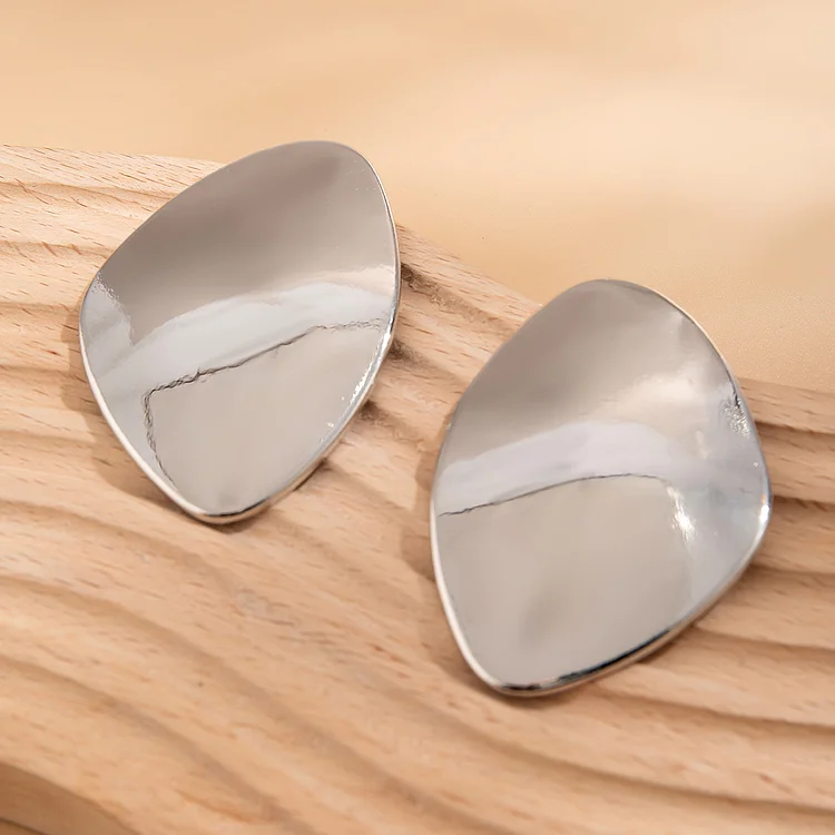 Cool Geometric Metal Stud Earrings