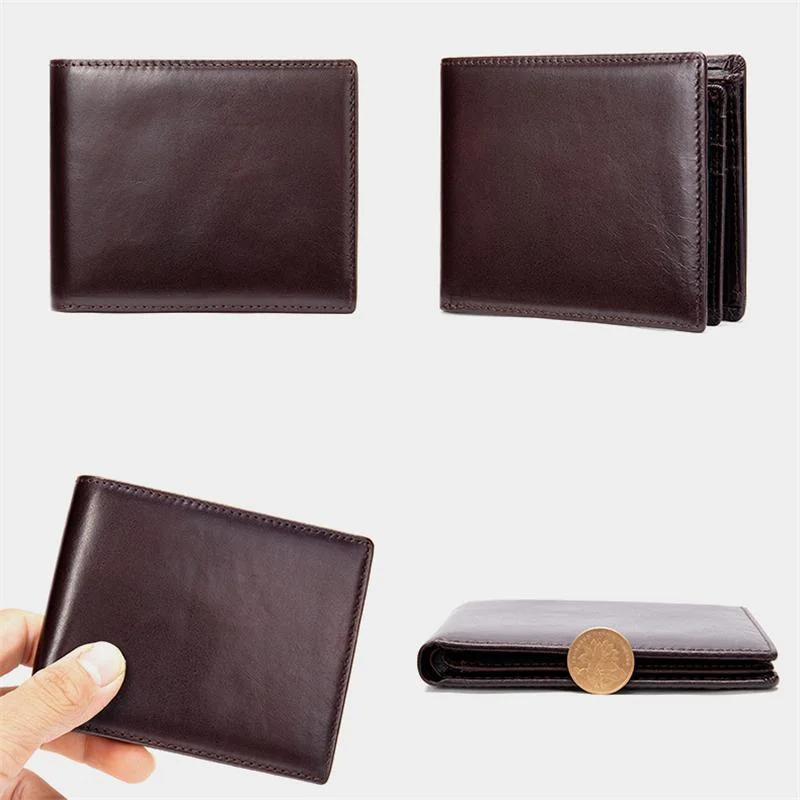 Mens RFID Blocking Anti-Theft Vintage Leather Wallets
