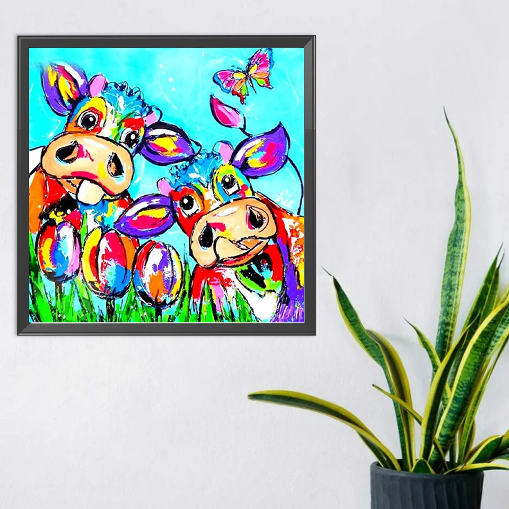 DIY Paint By Number 40*40cm - Abstract Cow