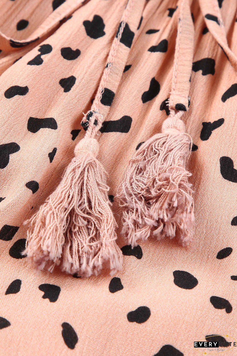 Ruffle Wide Leg Dalmatian Palazzo Pants