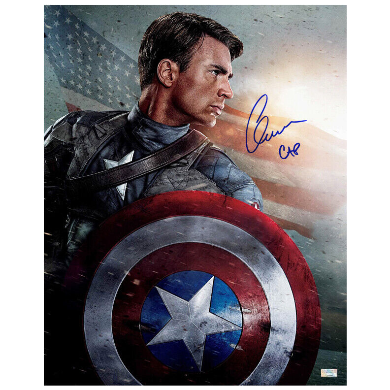 Chris Evans Autographed Captain America The First Avenger 16x20 Photo Poster painting