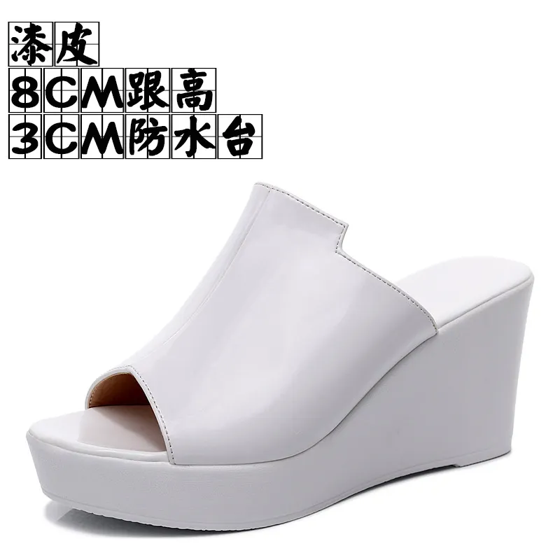 Breakj Breakj Comfortable Outside Slope And Slippers Women's Summer Fashion High-Heeling Waterproof Table Thick Bottom Pine Cake Cool Drag And Word Drag