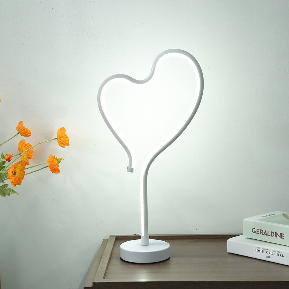 

Heart Shaped Table Lamp LED Eye Protection for Bedroom Desk Night Light, Warm light, 501 Original