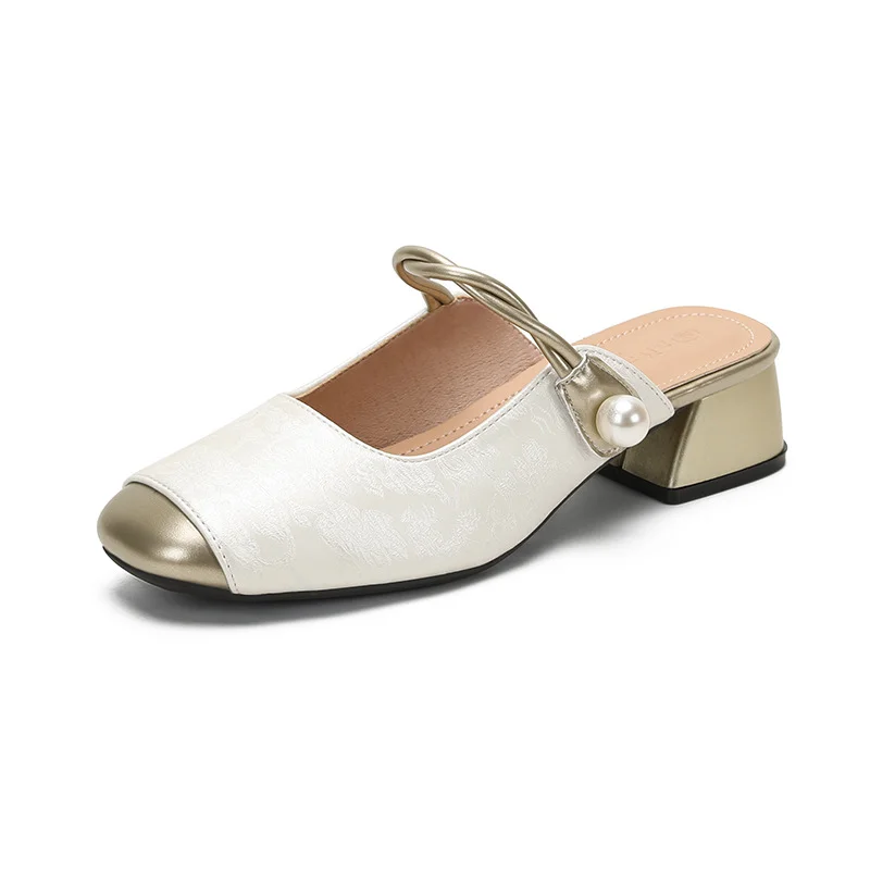 Uveng Uveng Half Slippers Female Summer Wear 2024 New Chinese Style Fairy Thick With A Word With A Cool Drag