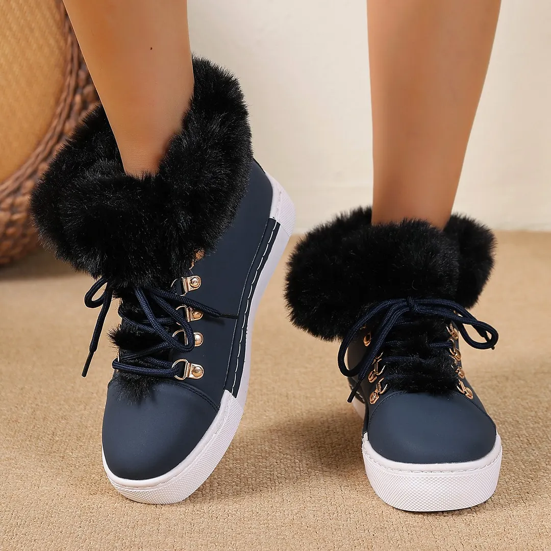 Breakj Breakj Winter Short-Singue Long-Haired Snow Boots Large-Size Edge Plus Velvet Martin Boots
