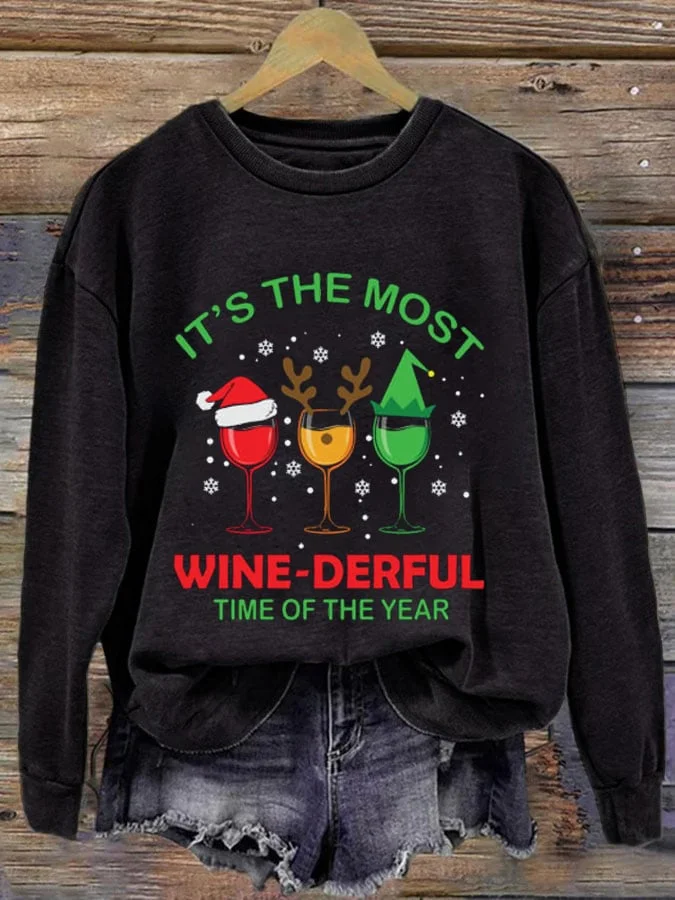 Women's Christmas It's the Most WINE-DERFUL Time of The Year Sweatshirt