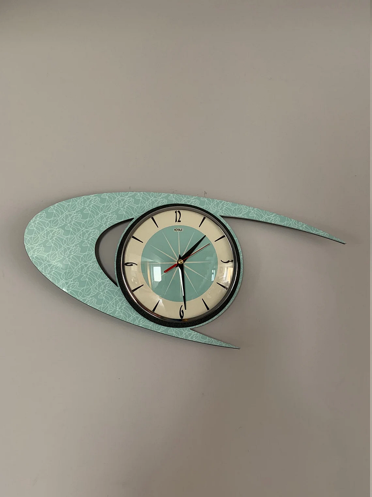 Colour Etched Lucite Formica Wall Clock